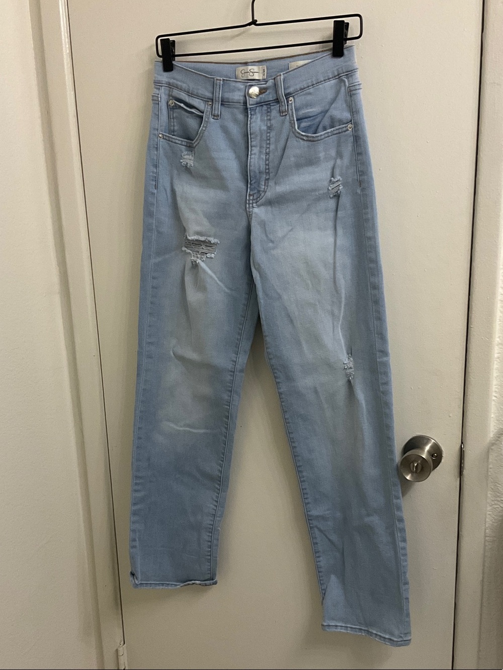 Jessica Simpson Light Blue Distressed Boyfriend Jeans
